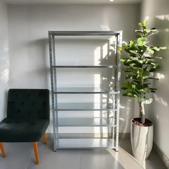 Prateleira Estante De Aço Galvanizado 198x90 Com 6 Divisória
