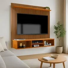 Home Painel Simples Tv Sala 50 Pol Ripado Com Nicho Naturale
