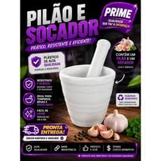 Pilão de Alho Plastico para Temperos – Ideal para Alho, Cebola e Ervas