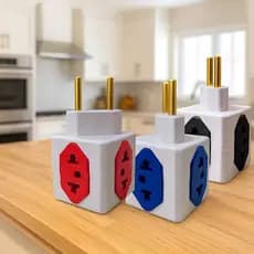 Kit 1/3/10 unidades Adaptadores de Tomada 3 Saídas 10/20A Bivolt – Cores Sortidas