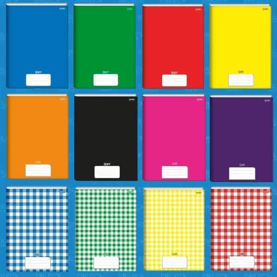 kit 5 Caderno GRANDES Brochura 96 Folhas Jandaia Stiff Azul – Capa Dura, Linha Escolar