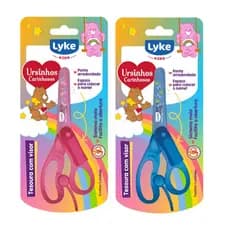 Tesoura Escolar Infantil Lyke Kids Ursinhos Carinhosos Com Visor Ponta Arredondada – Unidade ou Kit3