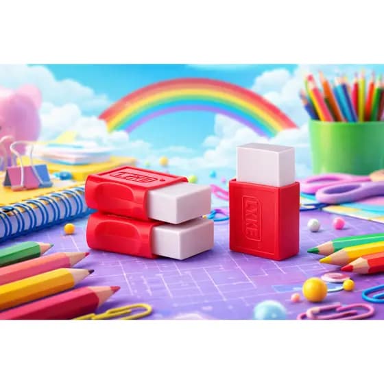kit 3 Borracha Escolar Lyke Grande | Kit 3 Unidades ou Caixa com 24 Pcs | Apaga Fácil