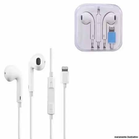 Fone de Ouvido com Fio Lightning para iPhone e P2 com Controle de Volume e Microfone Alta Qualidade
