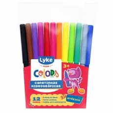 KIT 3  PCT Canetinha Hidrográfica Lyke Kids 12 Cores Atóxica Lavável | Kit 3 ou 12 KITS