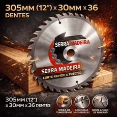 Disco Circular Widea 305mm (12") x 30mm x 36 Dentes MTX Serra Madeira