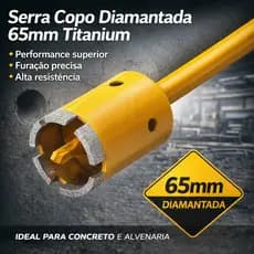 Serra Copo Diamantada 65mm 06227 Titanium Corte Rápido e Preciso