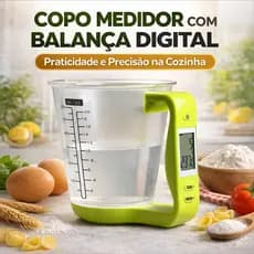 Copo Medidor com Balança Digital Praticidade e Precisão na Cozinha