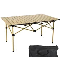 Mesa Dobravel Camping Com Bolsa Transporte Grande 95*55*50cm Amarelo RE280 Snel Camping
