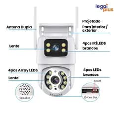 Câmera De Segurança a Prova de água Lente Dupla APP ICSEE IP66 Camera IP WiFi 360