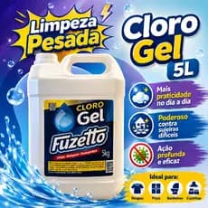 Cloro Gel Fuzetto 5 Litros – Limpeza Pesada para Banheiro e Cozinha