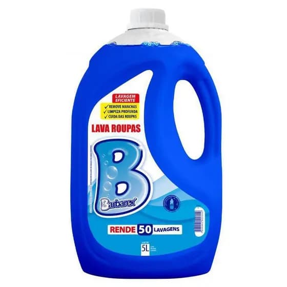 Sabão Líquido Azul 5 Litros Lava Roupas Remove Sujeiras Perfuma e Cuida dos Tecidos