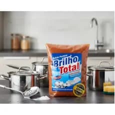 Pasta Sache Limpa Alumínio Brilho Total 500g  Panelas Prata Paredes Cozinha Inox