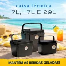 Caixa Térmica 7L 17L 29L Cooler Térmico Resistente Bebidas Geladas