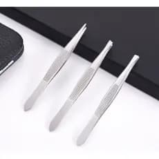 Kit 3 Pinças para Design de Sobrancelhas com Pontas Fina, Reta e Diagonal (S26)