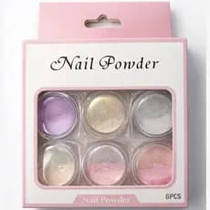 Pó Asa de Borboleta Perolado para Unhas - 6 Tonalidades Diversas e Coloridas (S26)