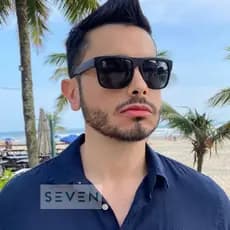 Óculos de Sol Masculino Preto Marrom Estiloso UV 400 Linha Premium Lançamento Moda Seven
