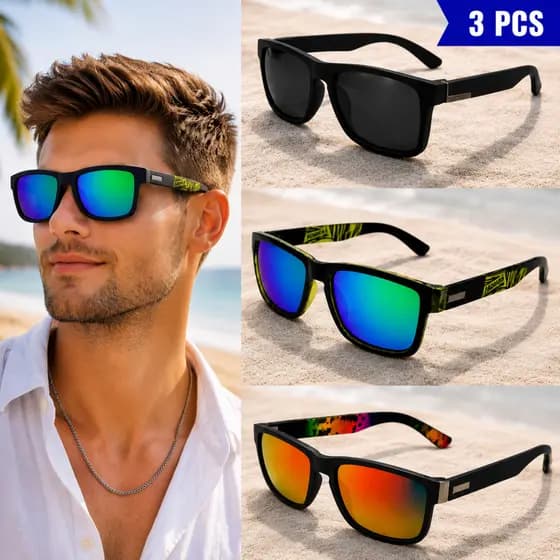 KIT 3 Óculos De Sol Para Homens Esportes Ao Ar Livre Ciclismo Condução Pesca