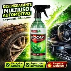 Desengraxante Biocar Biodegradável 500ml – Limpa Corrente Moto e Bike, Motor, Rodas, Graxa Pesada, Limpeza Automotiva