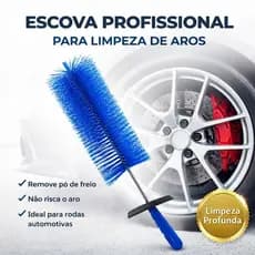 Escova Limpeza de Rodas e Aros Carro Moto Bicicleta – Escova Automotiva Profissional Remove Graxa Poeira de Freio