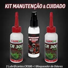 Kit 2 Lubrificante Corrente Moto Bike CR300 + Bloqueador de Odores Capacete Luvas Calçados | Moto Bicicleta E-Bike