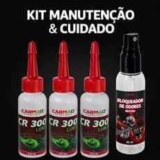 Kit 3 Lubrificante Corrente Moto Bike CR300 + 1 Bloqueador de Odores Capacete Luvas Calçados | Moto Bicicleta E-Bike
