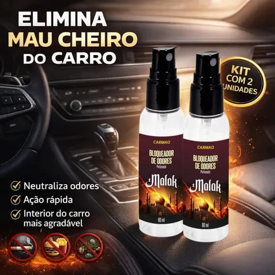 Kit 2 Bloqueador de Odores Automotivo Malak | Neutralizador de Mau Cheiro para Carro