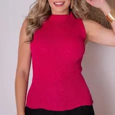 Blusa Regata Feminina Tricot Gola Confortável Versátil 36 ao 42