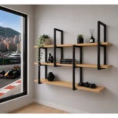 Prateleira Suspensa Moderna Organizadora Versátil Estilo Industrial 120 X 50 X 24 MDP Metalon