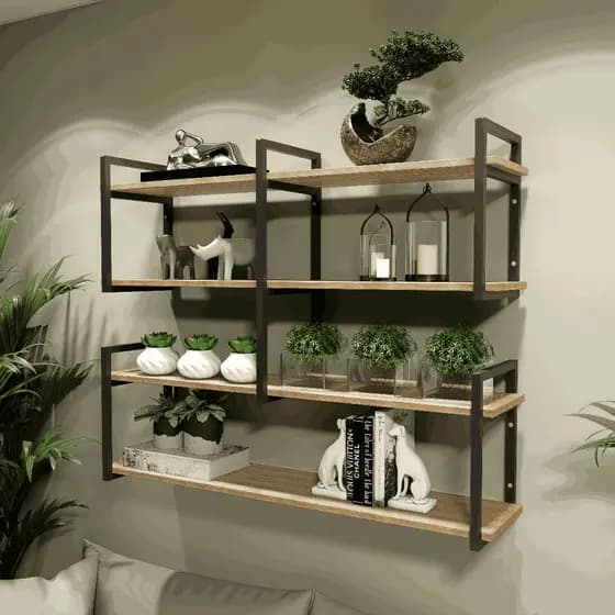 Prateleira Moderna Decorativa Sofisticada Estilo Industrial 120cm