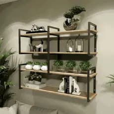 Prateleira Moderna Decorativa Sofisticada Estilo Industrial 120cm
