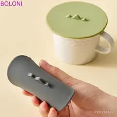 Tampa de copo de vidro, redonda, à prova de poeira, hermética, de silicone flexível, resistente ao calor
