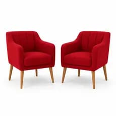 Kit Duas Poltronas Mila Decorativas para Sala, Escritório e Quarto