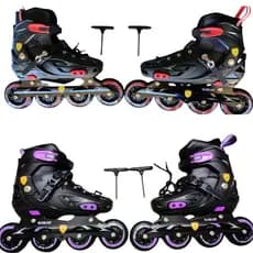 Patins adulto reforçado Roller 4 rodas com ajuste de tamanho suporta 100 kg