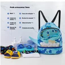 Mochila infantil impermeável praia piscina com divisórias menino-menina