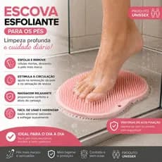 Escova Silicone Massageadora Esfoliante  Pes Costas Limpeza Hidratacao Banheiro Antiderrapante Unissex