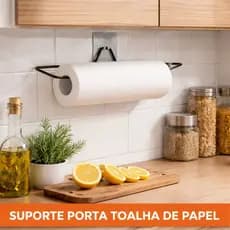 Suporte Papel Toalha Parede Porta Papel Com Adesivo Sem Furo  Para Cozinha Multiuso