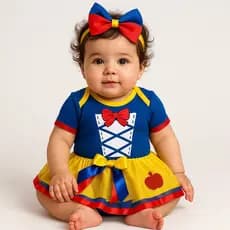 Fantasia Branca de Neve Bebê – BodiesTemático para Mesversário -Smash the Cake