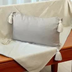 Capa de Almofada Baguete Pompom Sofá Cama Decoração 33cmx48cm