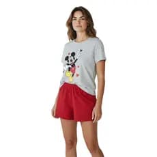 Pijama Feminino Baby Dool e Short Doll  Manga Curta  Verão Confortável Oferta