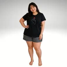 Pijamas Feminino ou Masculino Manga Curta e Short  Estampa Dorama Animes - Leve , Fresco e Estiloso do P ao G3 Plus Size