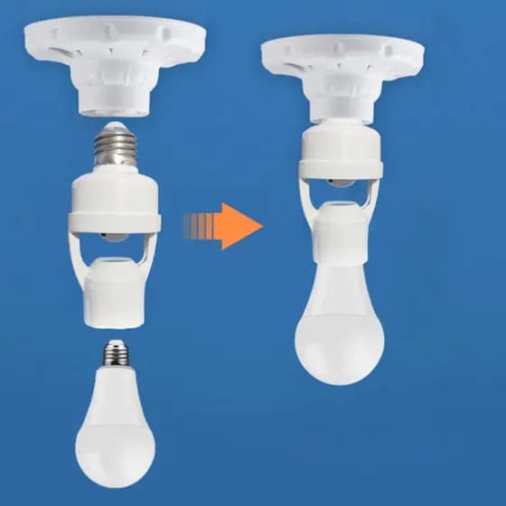 Sensor de Movimento para lâmpada Soquete E27 c/ sensor de presença Bivolt 110V~220V Max 60W