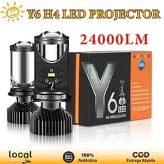 Kit de Conversão Farol LED H4 24000LM Ônibus 90W - Mini Projetor Lente Carro Hi/Lo, Alta Luminosidade e Durabilidade