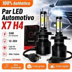 2 Pçs Novo 4 Lados H4  Carro LED Faróis  Kit De Lâmpadas De Luzes Automáticas