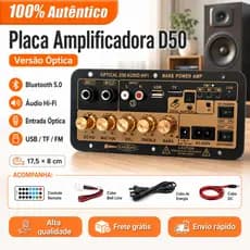 Amplificador de entrada de fibra 12V24V220V Digital   D50 Placa amplificadora Subwoofer Karaokê