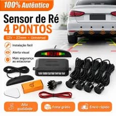 Kit Completo De Sensor De Estacionamento Reverso Com Visor Digital Sinal Sonoro 4 * 22mm Sensores Oito Cores