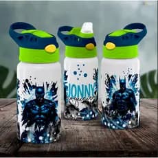 🦇 Garrafa Batman Personalizada com Nome | Garrafa Infantil 500ml | Presente Nerd