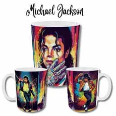 Caneca Michael Jackson 325ml Cerâmica | Caneca Rei do Pop Presente Fã Música