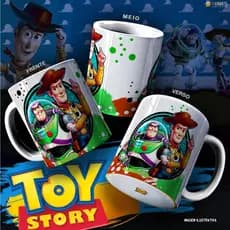Caneca Toy Story 325ml Cerâmica | Caneca Personagens Filme Presente Infantil