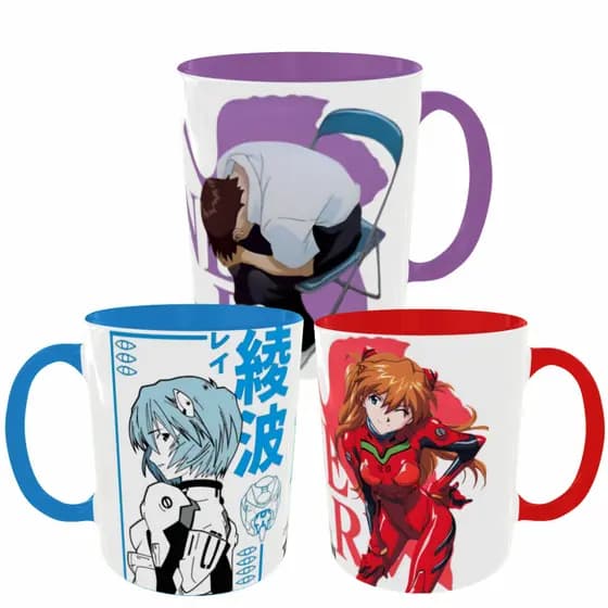 Caneca Neon Genesis Evangelion Asuka Shinji Rei Anime Personalizada